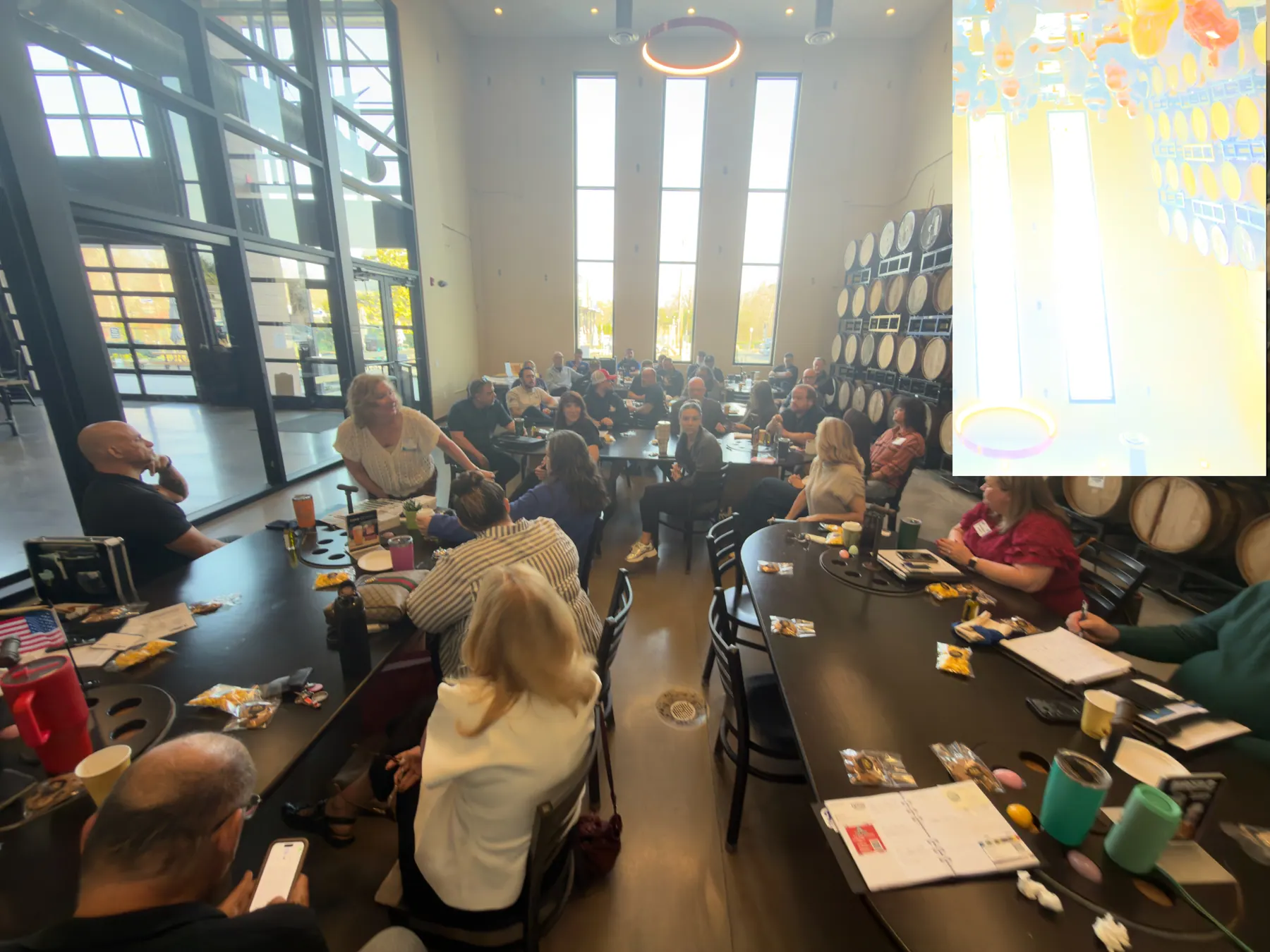 LeTip of Brick members at a Tuesday meeting at Icarus Brewing
