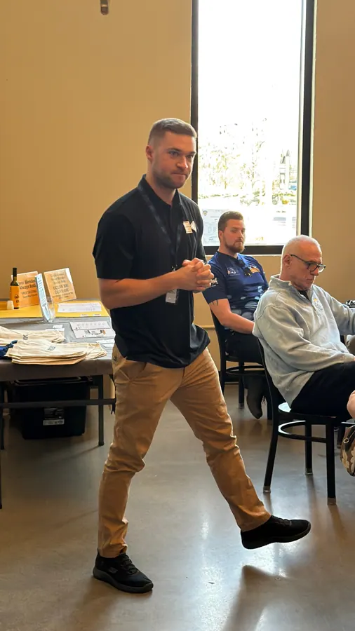 A LeTip of Brick member gives his weekly commercial at Icarus Brewing Company